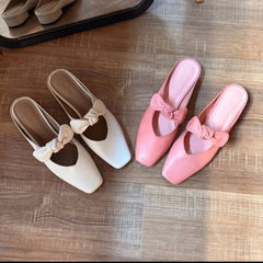 Aiertu - Summer Butterfly-knot Women Mules Slippers Fashion Shallow Slip on Singbacks Shoes Ladies Elegant Party Dress Slides Aiertu