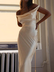 Aiertu Satin Backless Tie Up Maxi Dress aiertu
