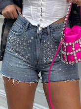 Aiertu - y2k Rhinestone Denim Shorts Summer Casual Low Rise Skinny Short Jeans for Women Streetwear All-match Shorts Harajuku 90s Aiertu