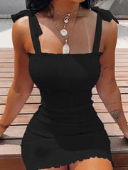 Aiertu Sexy Women's Bodycon Dress 2025 New Summer Fashion White Sling Strapless Folds Mini Slim Pencil Print Tank Dresses For Women Aiertu