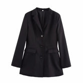 Aiertu - European and American style spring new style lapel temperament versatile medium and long suit jacket Aiertu