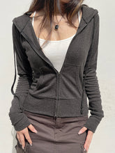 Aiertu - summer inspo Solid Knitted Autumn Winter Women’s Sweats Cardigan Long Sleeve Ribbed Causal Basic Fashion Zip Up Hooded Coat Aiertu