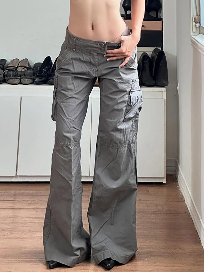 Aiertu -Vintage Multi-Pocket Low Waist Cargo Pants aiertu