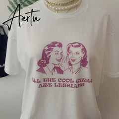 Cool Girls Are Lesbians T-Shirt Women Men Unisex Funny Graphic Tees Summer Style T Shirt Fashion Tshirt Tops Outfits Aiertu