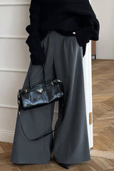 Aiertu -Casual Street Patchwork Loose High Waist Wide Leg Bottoms(No waist belt) aiertu