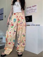 Aiertu - Streetwear Kawaii Cargo Pants Women Hip Hop Graffiti Print Harajuku Wide Leg Pants Casual Loose Y2k Trousers Summer Aiertu