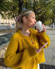 Aiertu - Solid Color Loose Round Neck Single Breasted Sweater European and American Fashion Knitted Cardigan Harajuku Y2k Long Sleeve Top Aiertu