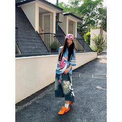 Aiertu - Y2k Baggy Vintage Blue Jorts Women High Waist American Streetwear Wide Leg Knee Length Jeans Casual Loose Summer Denim Shorts Aiertu