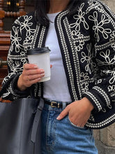Aiertu - Casual Printed Jacket Shorts Set Women O-neck Long Sleeve Cardigan High Waist Shorts Suit Female Autumn Lady High Street Outfit Aiertu