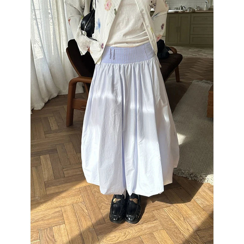 Aiertu - Kawaii Cute Midi Skirt Women Japanese Streetwear Ball Gown Bud Skirts Summer Fashion Harajuku Casual Design A Line Faldas Aiertu