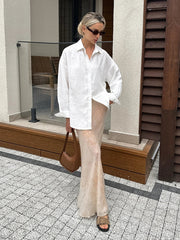 Aiertu - Casual Solid Color Blouses Autumn New Women Single Breasted Long Sleeve Shirts Female Simple Fashion Turndown Collar Blouse 2026 Aiertu
