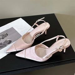 Aiertu - 2025 New Spring Buckle Strap Women Pumps Sandals Fashion Shallow Thin Heels Pointed Toe Slingback Mules Tacones Mujer Aiertu