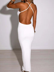Aiertu Sexy Deep V Low-cut Cross Bandage Long Maxi Dress Women Sleeveless Backless Skinny Bodycon Dress Elegant Club Party Vestidos Aiertu