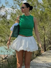 Aiertu - Slim Folds Mini Skirt For Women Solid Color High Waisted Versatile Tunic Bud Skirt Clubs Party Summer New Female Fashion Aiertu