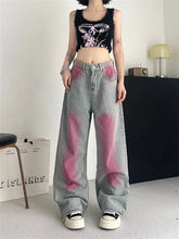 Aiertu - Women's Inkjet Design Thin Jeans Street Summer New Trousers Young Girl Street Bottoms Female High Waisted Denim Pants Aiertu