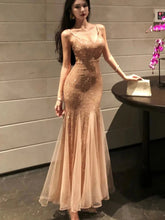 Aiertu - Sexy Sequin Womens Dresses Elegan Mesh Patchwork Wedding Evening Party Mermaid Dress Summer Spring Female Vestidos Long Robe New Aiertu