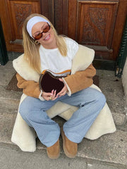 Aiertu - layered look inspo Vintage Patchwork Women Maxi Jacket Lapel Lamb Wool Pocket Lady Coat Fashion Full Sleeve Autumn Warm Thicken Female Top Aiertu