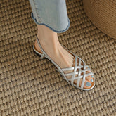 Aiertu Buckle Strap Vintage Flat ShoesGladiator Sandal Roman Style Summer Womens' Flats Cowhide Lady Sandals Female Retro Casual Flats Aiertu