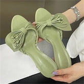Aiertu - New Fashion Open Toe Narrow Band Butterfly-kont Thin Heels Women Slippers Summer Party Dress Slides Shoes Aiertu