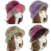 Aiertu - New Autumn and Winter Plush Imitation Fox Fur Basin Hat Ski Hat Fisherman Hat Warm Fur Furry Imitation Fur Women's Hat Aiertu