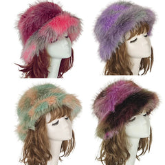 Aiertu - New Autumn and Winter Plush Imitation Fox Fur Basin Hat Ski Hat Fisherman Hat Warm Fur Furry Imitation Fur Women's Hat Aiertu