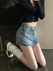 Aiertu Summer High-Waisted Vintage Women Denim Short Skirt Small New Slim Sexy Korea Fashion Girl Cute Street A-line Mini Jeans Pants Aiertu