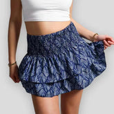 Aiertu Floral Pleated Short Skirt For Women Summer Vintage Women's High Waist Ruffle Mini Skirt Female Vacation Bohemian Dress Aiertu