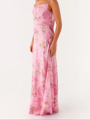Aiertu - Women s Floral Print Spaghetti Strap Maxi Dress with Sleeveless Open Back Design for Summer Beach Parties and Events Aiertu