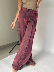 Aiertu - Women Baggy Pants Streetwear y2k Low Rise Cargo Pants 2026 Fashion Night Club Party Holiday Long Trousers Korean Style Aiertu