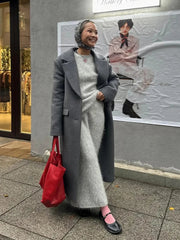 Aiertu - Autumn Winter Solid Knitted 2 Piece Set Women O Neck Long Sleeve Sweater+Long Skirts Sets Elegant Fashion Casual Suits 2026 New Aiertu
