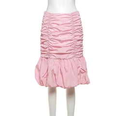 Aiertu - layered look inspo Fashion Ruched Cake Skirts Splice Zipper High Waist Solid Color Skirt Women's Slim Patchwork Pleated Skirt Sexy Hot Girl Aiertu