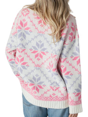 Aiertu - Women Cute Turtleneck Sweaters Casual Snowflake Print Comfy Warm Long Sleeve Pullover Basic Knitwear for Fall Streetwear Aiertu