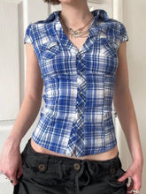 Aiertu Plaid Patchwork Slim Fit Single Button Women’s Shirts Causal Basic Chic New Summer Short Blouses Aiertu