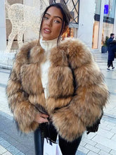 Aiertu - Women Fashion Faux Raccoon Fur Coat Luxury Short Furry Fur Top Jacket Women Winter Plush Fluffy Jacket Thick Fur Coats for Women Aiertu