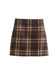 Aiertu Women Fashion Plaid Back Zipper A-Line Mini Skirt Vintage High Waist Female Chic Lady Skirts Aiertu