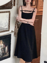 Aiertu French Elegant Black Midi Dress Women Casual Evening Party Strap Dress Female Pure Color White One Piece Dress Korea Summer Aiertu