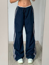 Aiertu - summer inspo Hot Side Zipper Split Contrast Stripe Loose Casual Women Straight Leg Pants Y2K Baggy Trousers Aiertu