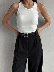 Aiertu - Summer New Loose High Waisted Pants Spring Women's Office Lady Retro Wide Leg Pants Temperament Slim Fit Suit Pants Aiertu