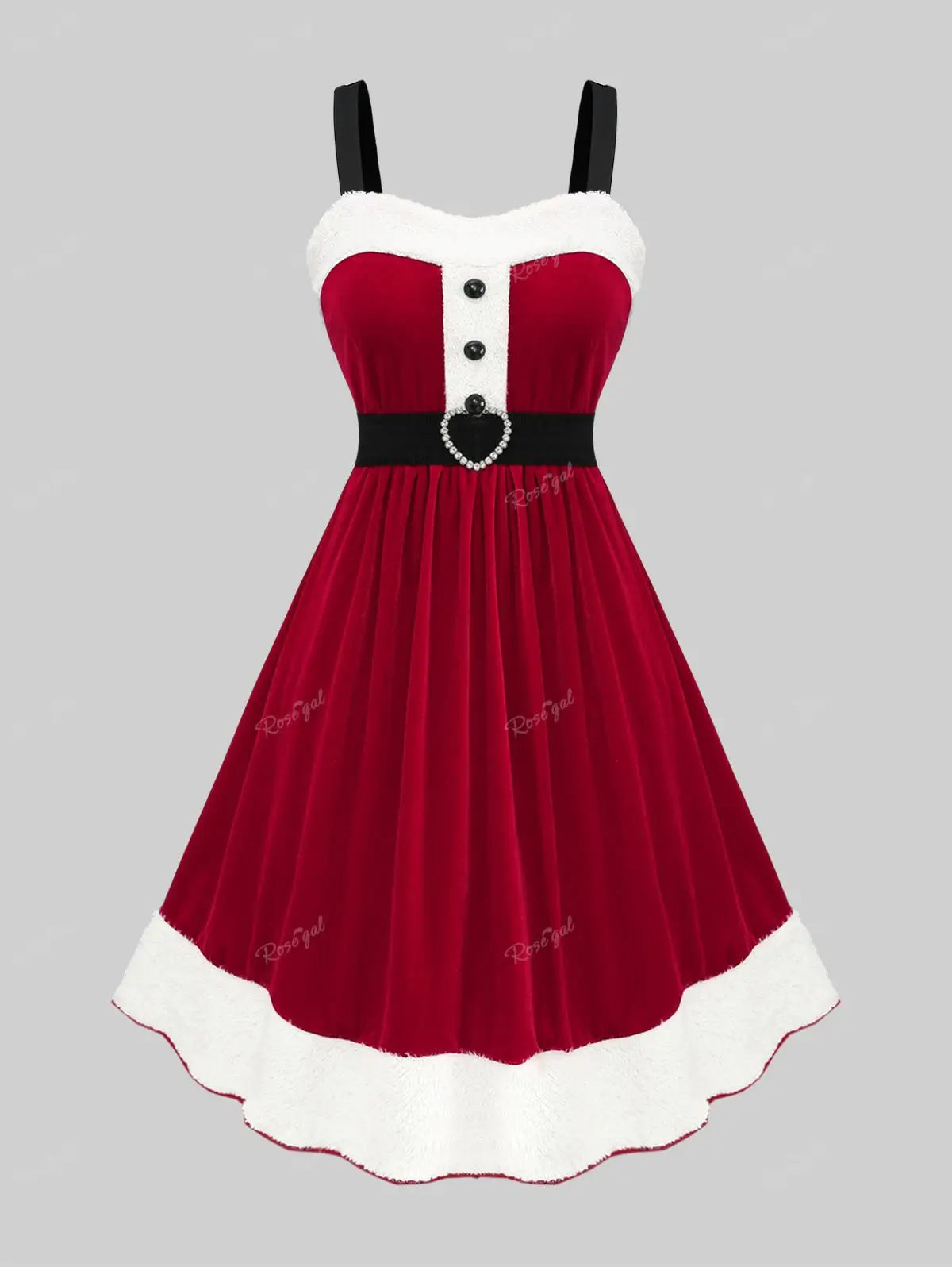 Aiertu - Plus Size Heart Buckle Belt Tank Dress Women Casual Vestidos New Patchwork Colorblock Christmas Dresses Aiertu