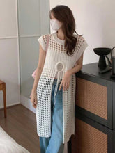 Aiertu - Summer Hollow Out Knitted Bandage Women's Dress Loose Casual Streetwear Tank Dresses Sexy Y2k Aesthetic Korean Vestido De Mujer Aiertu