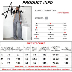 Elegant Sleepwear Pajama Pants Suit Woman Fashion Long Sleeve Feather Blouses Loose Long Pants 2 Piece Sets Womens Outfits Aiertu