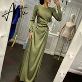 Elegant Women Bodycon Party Dress Summer Long Sleeve Slim Fit Sundress Femme Robe Solid Round Neck Ladies Long Dress Cover Up Aiertu