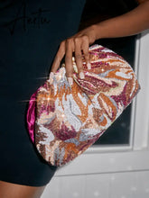 Exquisite Dazzling Women Rose Red Evening Clutch Bag Random Pattern Evening Party Clutch Purses Messenger Bags Aiertu