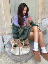 Aiertu - Autumn New Mohair Print Knit Cardigan Coat Oversize Single Breasted Long Sleeve Sweater Tops 2026 Office Lady Commute Streetwear Aiertu