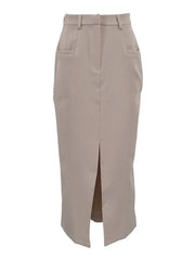 Aiertu - Spring Elegant High Waist Maxi Skirt Female Pocket Patchwork Slim Commute Streetwear 2025 Solid Vintage Y2k Long Skirt New Aiertu