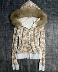 Aiertu - Korean Style Light Colour Camouflage Element Aesthetic Warm Hoodies Slim Fit Winter Street Retro Simplicity Cardigan Women Tops Aiertu