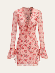 Aiertu Printed Deep V Dress shopify