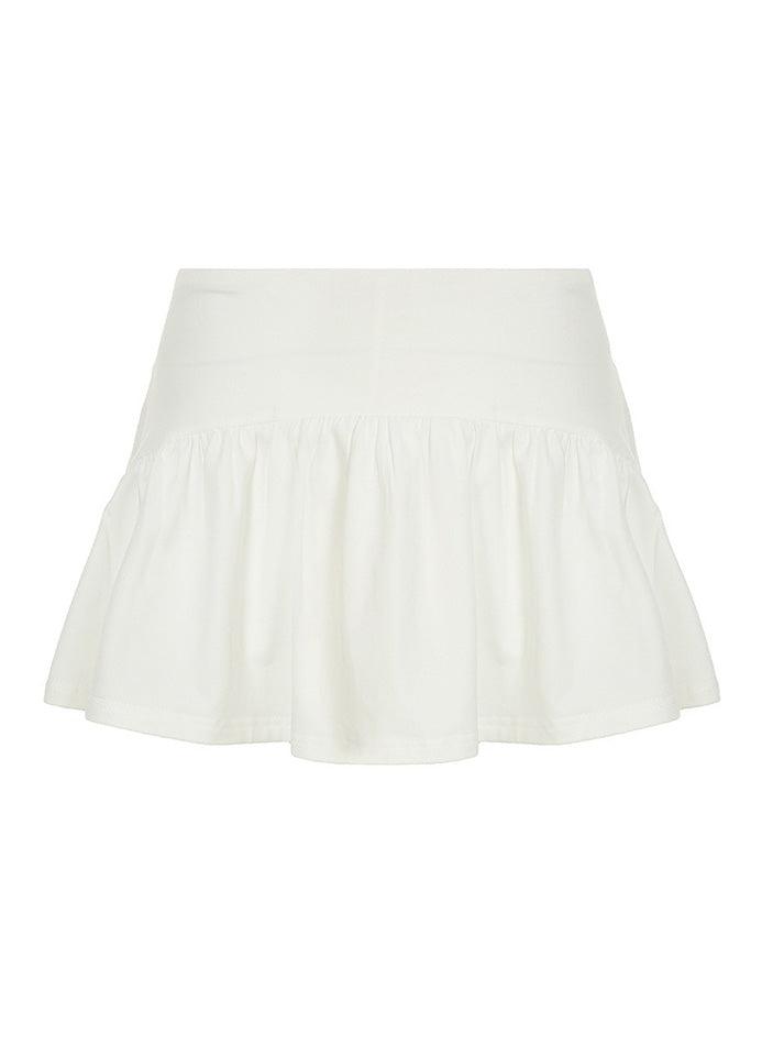 Aiertu -Low-Rise Ruched A-Line Mini Skirt aiertu