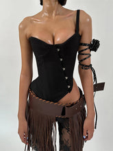 Aiertu - Women's Black Gothic Crop Top Y2k Tank Top Harajuku Sleeveless Off Shoulder Camisole Vintage Corset Top 2000s Coquette Clothes Aiertu