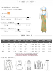 Aiertu - Aesthetic Women 3 Piece Set Summer New Printed Mini Camis+Underwear+Maxi Skirts Festival Holiday Mujer Fashion Outfits Aiertu